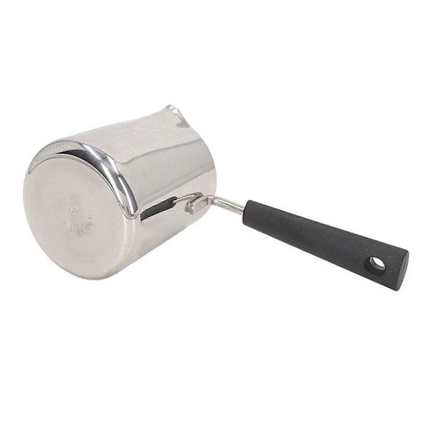 Melkekanne for kaffe, 304 rustfritt stål, melkekanne med langt håndtak og spiss tut, latte-kanne med skala, 350 ml, 18x9,5x7,5 cm/7,1x3,7x3,0 tommer