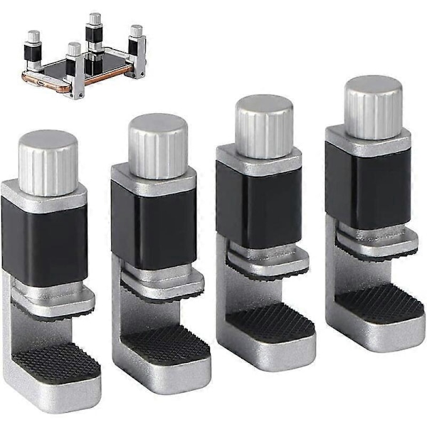4 st/set Justerbar Metallklämma Fixering Självhäftande Klämma Fäste LCD-Skärm Reparationsverktyg för Smartphone, Dator, Laptop, Surfplatta, E-bok