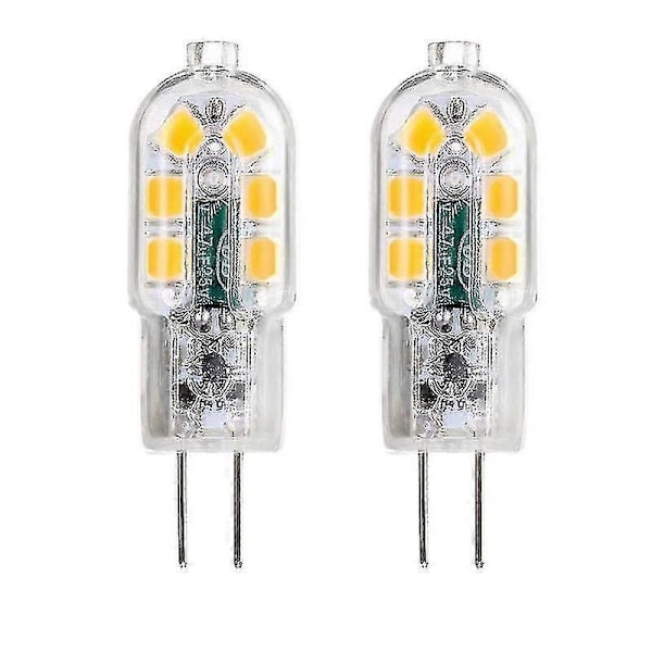 2025, G4 Lampa, 2W G4 LED-lampa 240lm, Motsvarar 20W G4 Halogenlampa, Varmvit 3000k, AC/DC 12V, Flimmerfri, Ej Dimbar, 10 st