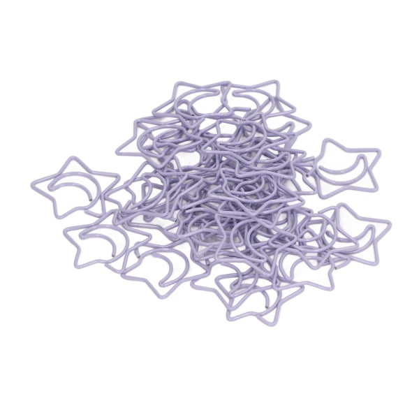 100 st formade pappersklämmor Lila femuddig stjärna Robust bärbar för Office Memo File Classification
