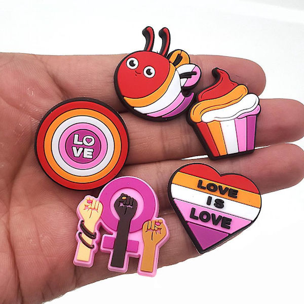 10-osainen set rei'itetyille kengille, rannekkeille, juhliin, tee-se-itse-koristeluun - Rainbow-sarja