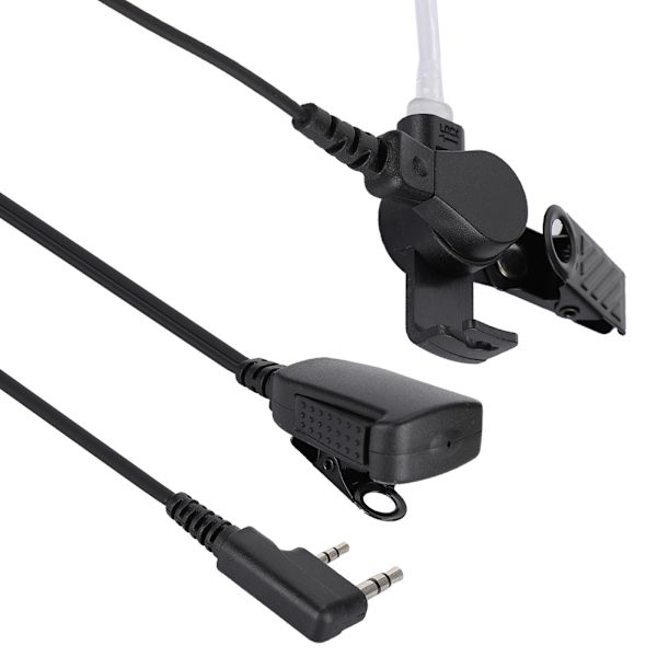 2-stifts K-huvud Walkie Talkie-hörlur med mikrofon Luftledning Volymjustering