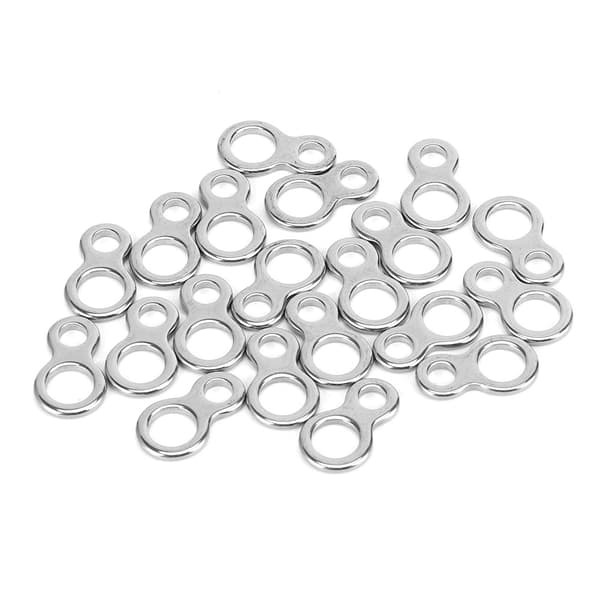20 STK/pose rotationsforbinder Dobbelt huller Jernplade Bådfiskeri Fuld kerne ring grej L