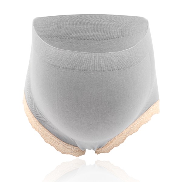 Maternity Panties High Waist Breathable Lace Seamless Maternity Underwear for Women 12K Gray L