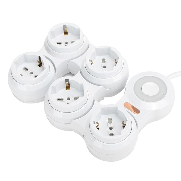 Strømuttak Deformasjon 5 Konkav Jack 10A med Strømindikatorbryter (EU-plugg 220V-250V)