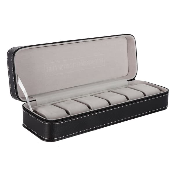 Stilfuld 6 Slots Lynlås Ur Opbevaringsdisplayboks Armbåndsur Etui
