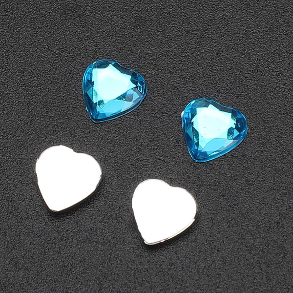 1000 stk. Akryl Diamant Bryllupsdekorasjon DIY Klestilbehør Kortdekor Hjerteformet (Blå)