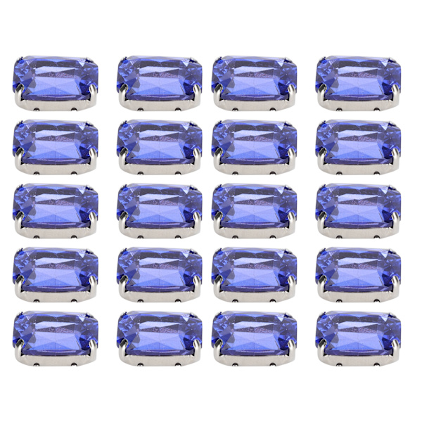 20 kpl DIY-kynsitimantteja hääpukuun, retro-muoti, käsityölasi, vaatteiden koristeet, 13 x 18 mm, kuninkaallisen sininen, suorakulmainen lasikynsitimantti