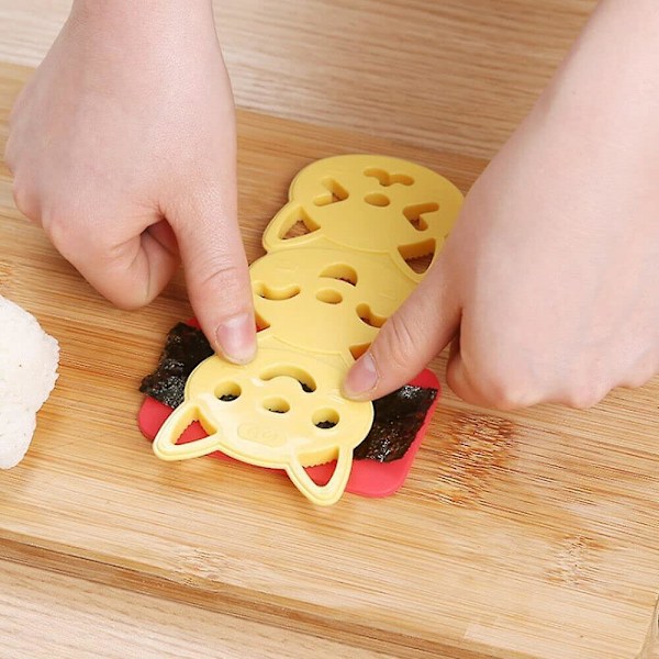 Bento Tillbehör Sushi Form Risbollsform Tecknad Kattmönster Sushi Bento Nori Kök