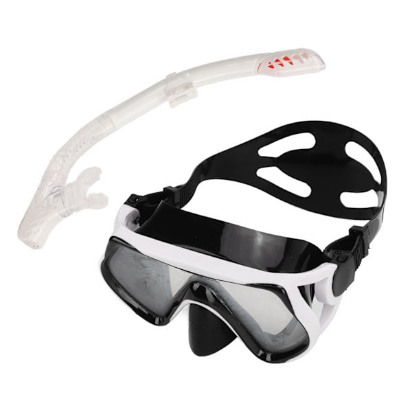 Justerbart snorklesett for voksne, snorkelbrille og pustetube, snorkleutstyr for voksne til svømmetrening, hvitt