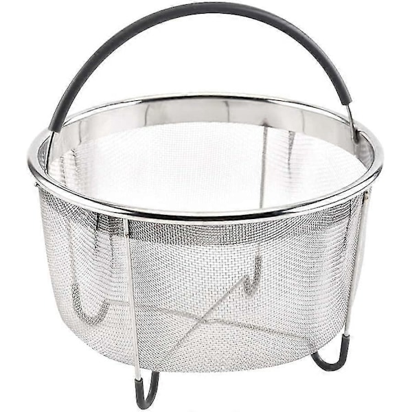 Shoppingkorg Ångkokare i rostfritt stål med silikonhandtag Grönsaks- och fruktdräneringskorg för tryckkokare Instant Pot (slumpmässig färg)