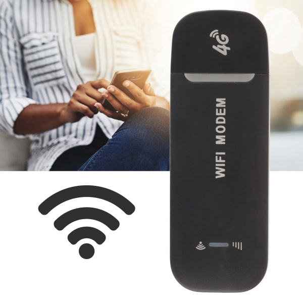 4G WiFi Router Sort Op til 10 brugere Stabil Nem forbindelse USB Plug and Play 4G LTE Router til Hotspot Micro SIM Card Telefon PC