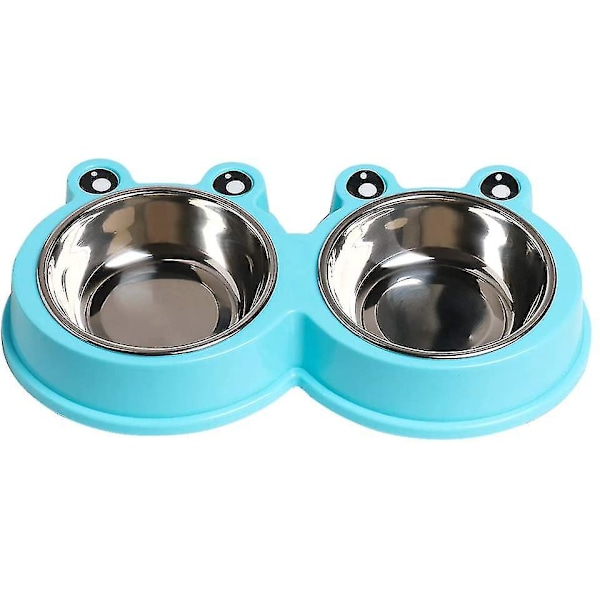 Katteskål Rustfrit Stål Hundeskål, holdbare Kæledyrsskåle Med Skridsikkert Design Resistent Silikonemåtte, sød Model Kæledyrsfoder Vandskål Til Foderhund