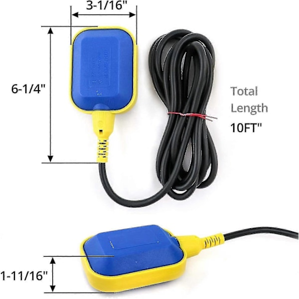 Flottörbrytare Automatisk Vattennivåkontroll med 3m Kabel -t _SZXM
