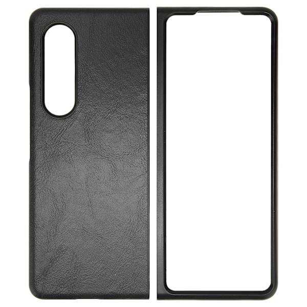 Business Läder Telefonfodral för Galaxy Z Fold 3 Dammsäker Fällbar Skärm Telefonfodral Svart
