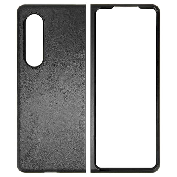 Business Leather Phone Case for Galaxy Z Fold 3 Dustproof Folding Screen Phone CaseBlack