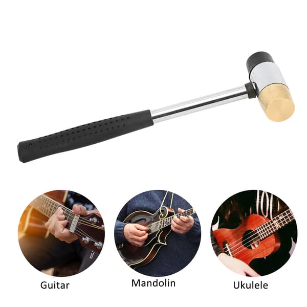 Sort Guitar Plastikhammer Messing- og Gummihoved Ukulele Musikinstrument Tilbehør