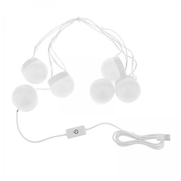 5 x Hollywood Style LED Vanity Spejl Lys til Makeup 6 Pærer Hvidt lys