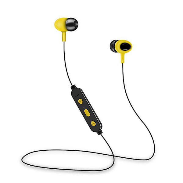 Bluetooth In-Ear Hörlurar med Brusreducering, Isolerande Mikrofon och Kontroller Blå Gul