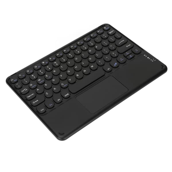 10 tommer trådløst Bluetooth Touchpad-tastatur Retro runde tastehætter Ergonomisk magnetisk understøttelse Touch-bevægelser til Windows til IOS Sort