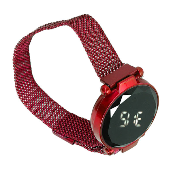 Kvinnor LED watch LED-pekskärm Stor skärm Slitstark legering Modedesign Digital LED- watch för flicka Kvinnor Vuxen Röd