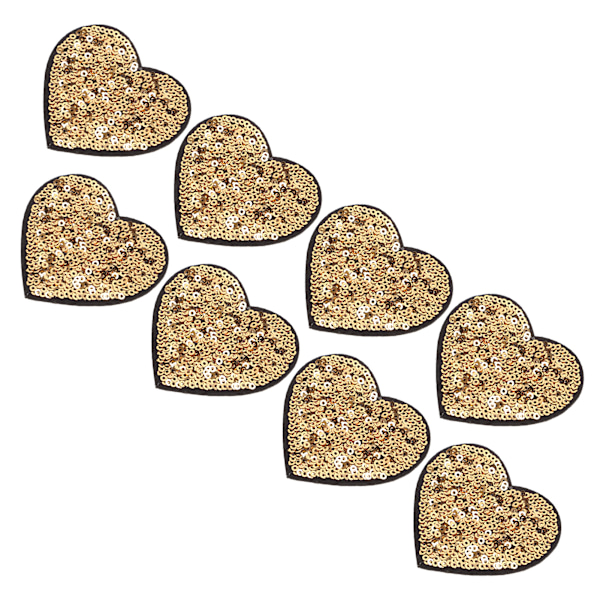 8 stk. strygejern patches polyester plastmaterial gylden sort baggrund Valentinsdag stil DIY fremstilling stof dekoration