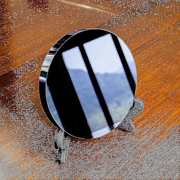 Sort Obsidian Spåspeil, Naturlig Sort Obsidian Spåspeil for Feng Shui med Stativ, Yoga Energi Speil Interiør
