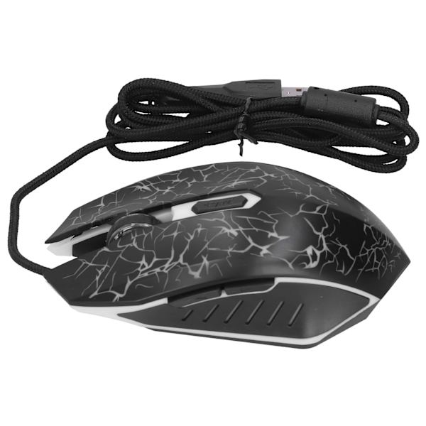 Mus med ledning, farverig glødende gaming USB Ultra præcision internet computertilbehør (sort)