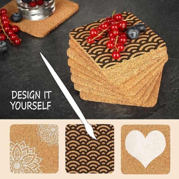 16 Pack Square Cork -lasinaluset juomille