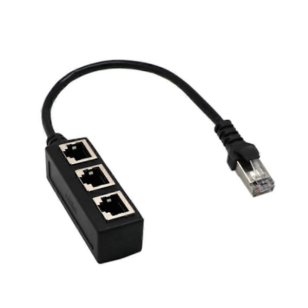 RJ45 Ethernet -jakokaapeli, Ethernet LAN -verkon jatkokaapelisovitin RJ45 urosjakaja 3 naarasliittimellä Super Cat5 Ethernet -ohjaimelle Ad
