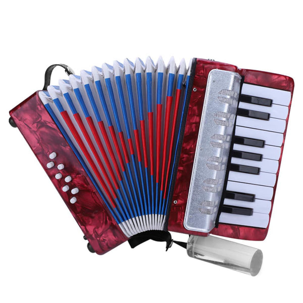 17 tangenter 8 basklaver harmonikamusikinstrument for begynderestuderende (rød)