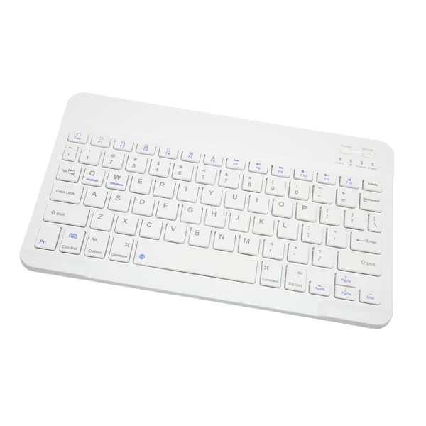 10 tums trådlöst tangentbord tyst design multimediefunktionstangenter bärbart Bluetooth-tangentbord för IOS surfplatta dator telefon vit