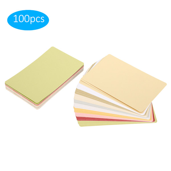 100 kpl helmipaperikorttia värikumileimasuodatin DIY-kutsu onnittelukortti 15x10cm