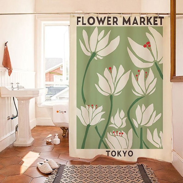 Vattentät duschdraperi i polyester - 180 x 180 cm - Gradientdesign - Anti-mögel - Idealisk för badrum