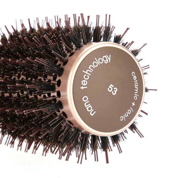 Høykvalitets Anion Antistatisk Rund Hair Kam Salon Styling Brush Coffee (53mm)