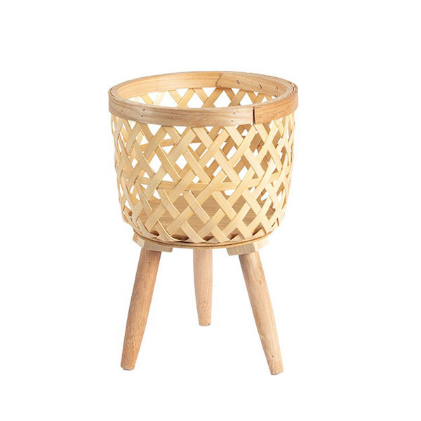 Plantestativ Kurv Håndvævet kurv Blomsterplanteholder Rattan Plantestativ