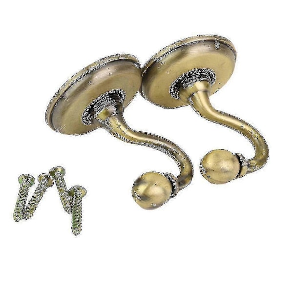 2x Metal Gardin Holdback Væg Bindebånd Kroge Hænger Holder Vinduesgardin Kroge Khaki