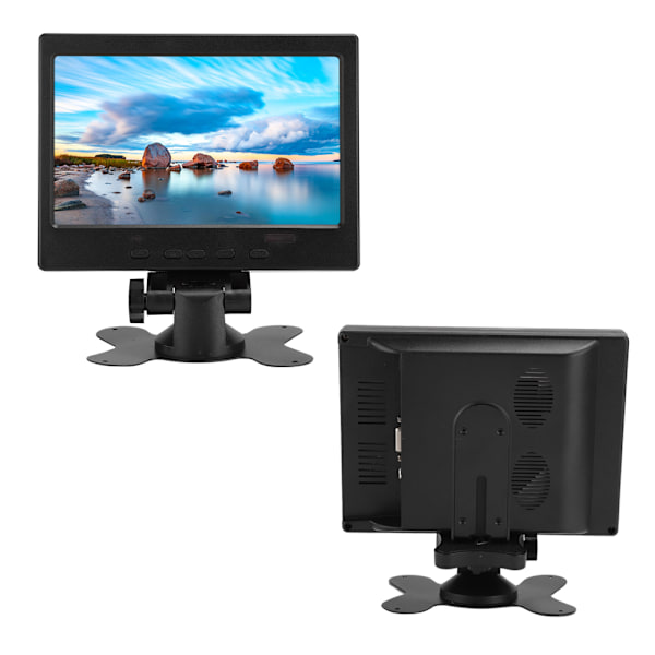 7 tuuman monitoimi 800:1 1024x600 näyttö jalustalla HDMi VGa AV-tulo (100-240V)(EU-pistoke )