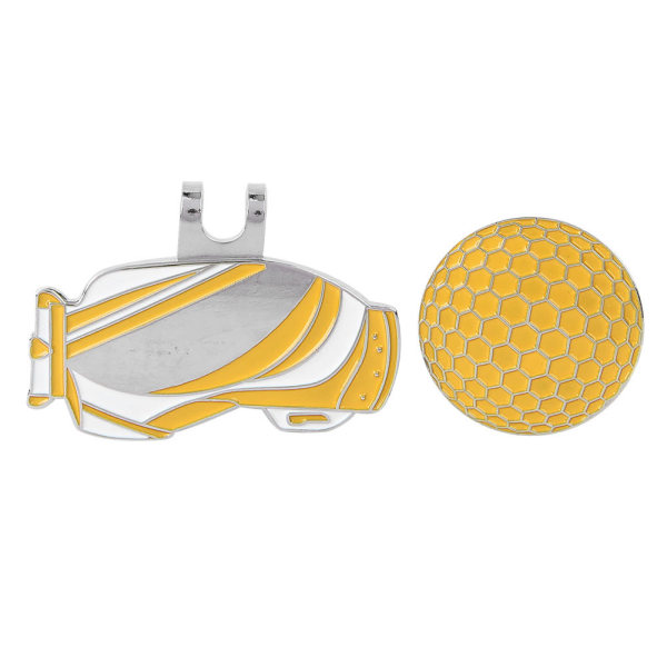 Bärbar lätt golfbollsmarkeringsverktyg Metal Hat Clip Marker Öva tillbehör gul