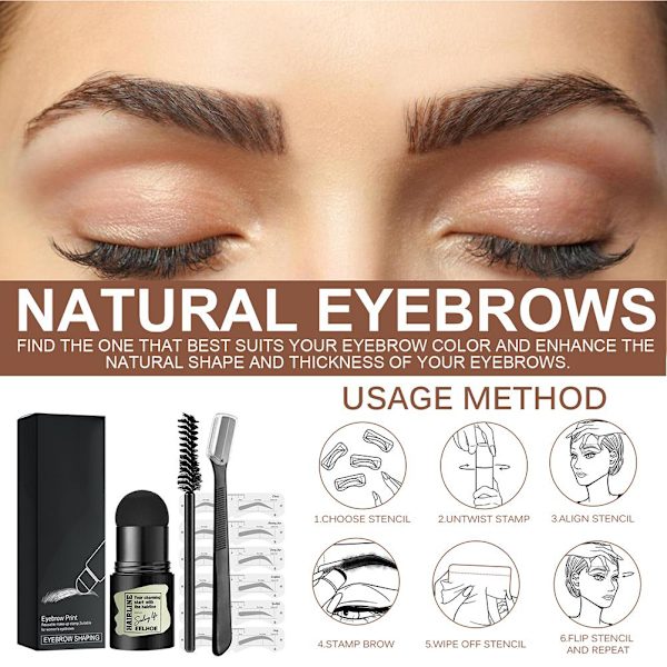 One Step Eyebrow Stamp Shaping Kit Eyebrow Powder Stamp Makeup Langvarig Byggbar Eyebrow Makeup