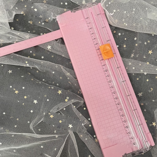 Papirkutter Liten Minifolding Klarskala Grader Gratis karbonstålskjæring Scrapbook Papir Trimmer Rosa