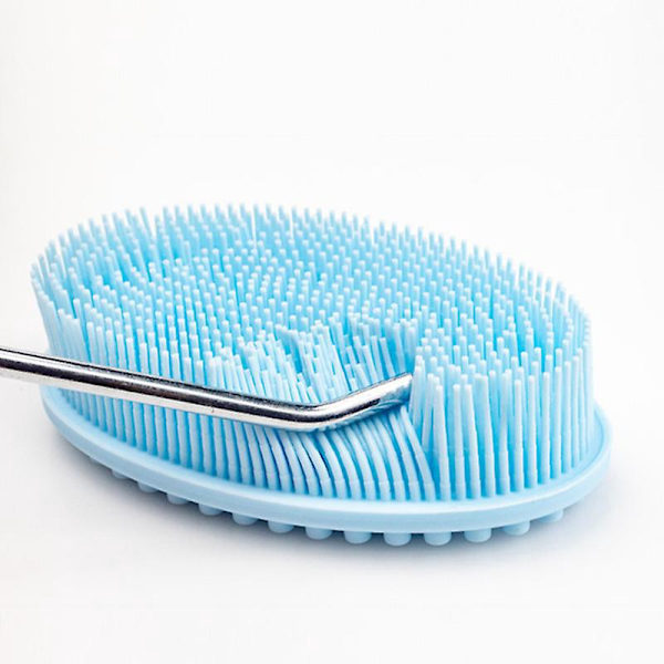 Silikonkroppsskrubbset 2 st Lätt att rengöra Skummar bra Långvarig Hygieniskt alternativ till Loofah Blå