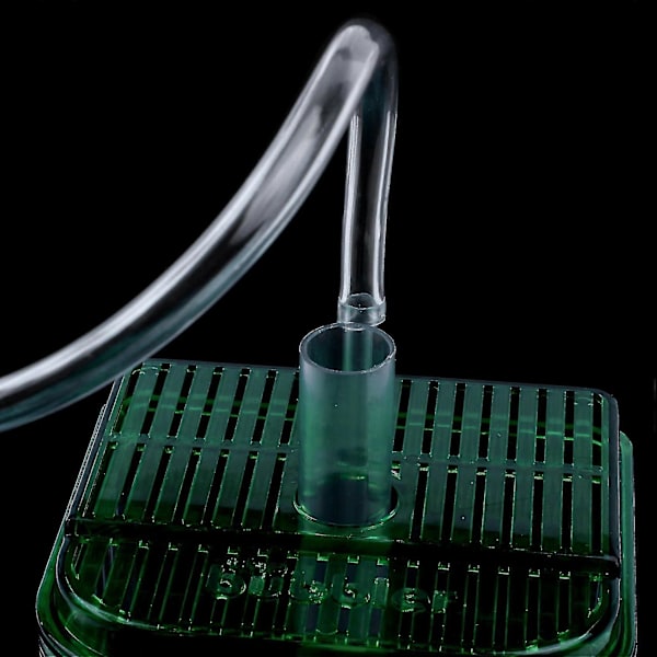 2x Plast Firkantet Akvarium Filter Bunn Boks Transparent Grønn