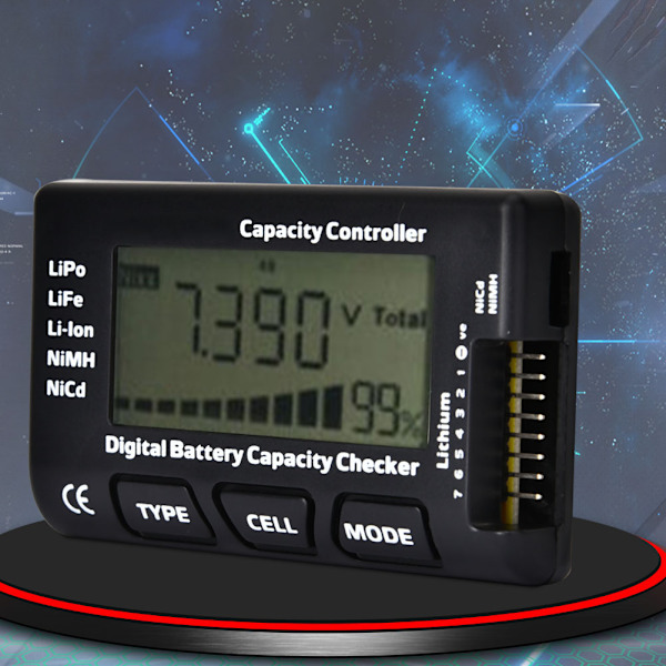 G.T.Power 2-7S Bærbar Digital Batterikapacitetstester Måler Controller Tester til RC
