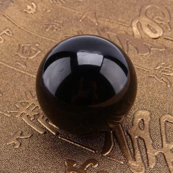 Kuuma aasialainen harvinainen luonnollinen musta kvartsilasi parantava pallopallo 40 mm + teline