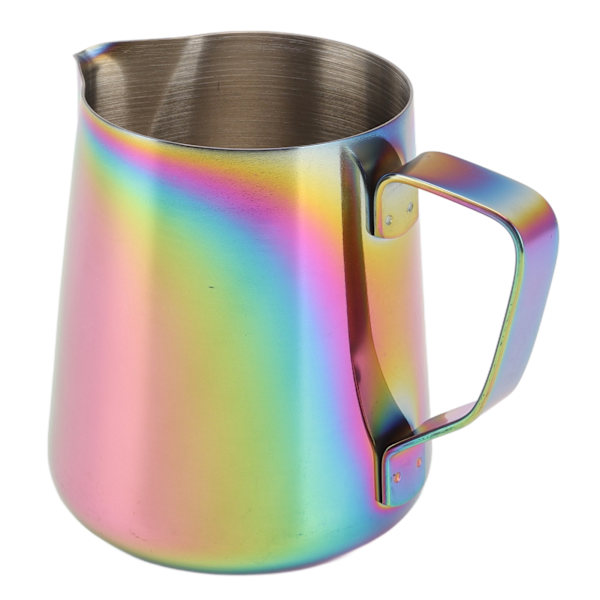 Melkeskummer i rustfritt stål, melkekanne, melkeskummer for melketebutikk, kafé, 550 ml, syv farger