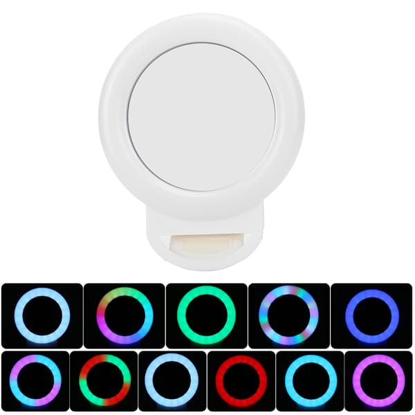 AL20 Smarttelefon Fylllys LED Klips på Oppladbart Ring Fylllys for Direktestrømming