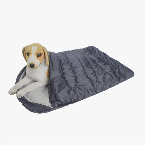 Vandtæt kæledyrs sovepose tæt tilpasning varm foldbar hund seng indendørs udendørs rejse lysegrå foring 110x70cm/43.3x27.6in