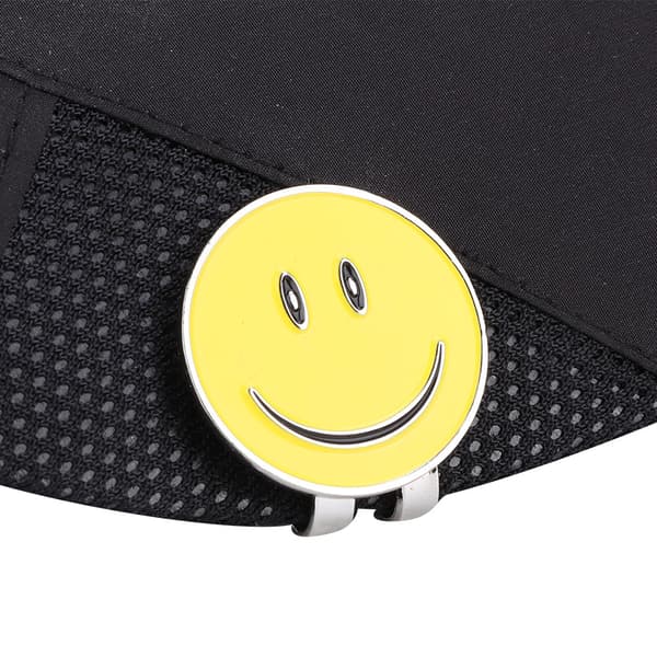 Magnetisk golfkasket hat visir klips boldmarkør tilbehør (gul smiley)