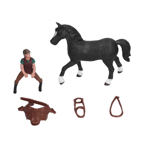 Hesterodeo-figur Barn Simulert Gård Hesterytter Modell Leketøy Bursdagsgave Pynt Grønn Rytter